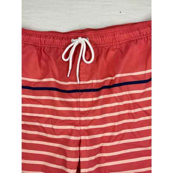 Men’s Amazon Essentials Swim Trunks Size XXL Peach Striped Elastic Waist EUC - Picture 3 of 3